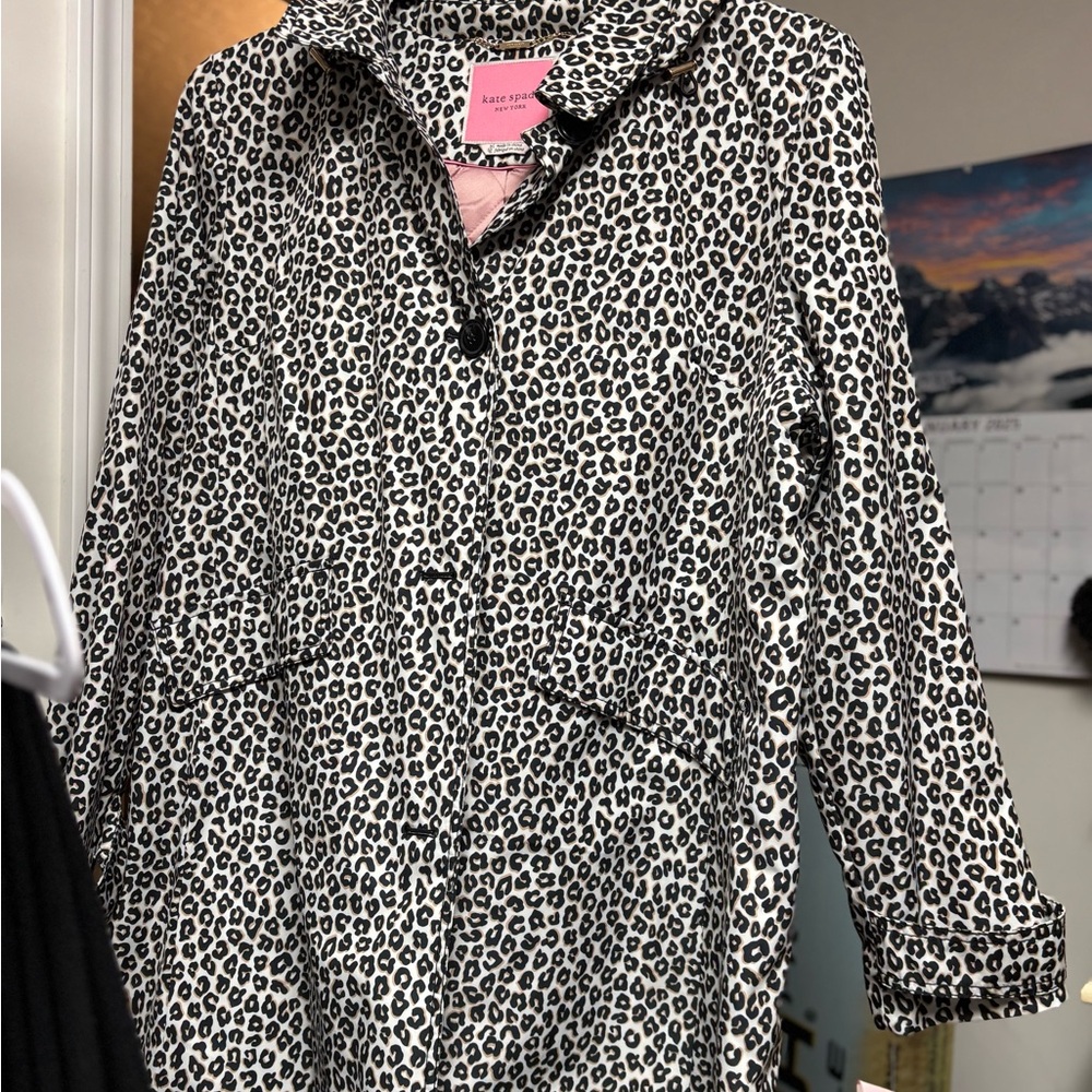 Kate Spade Leopard Trench Coat New With Tags XL